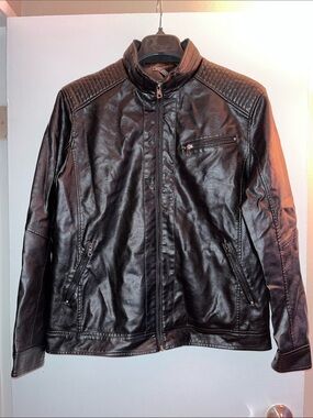 MENS FAUX LEATHER JACKET